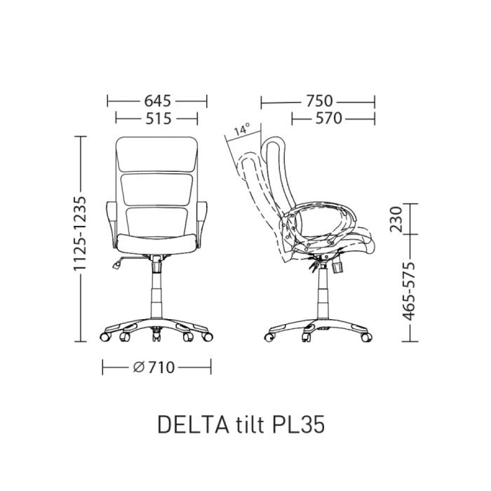 Офисное кресло DELTA Tilt PL35 Nowy Styl