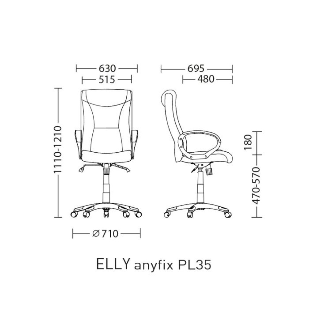 Офісне крісло ELLY Anyfix PL35 Nowy Styl