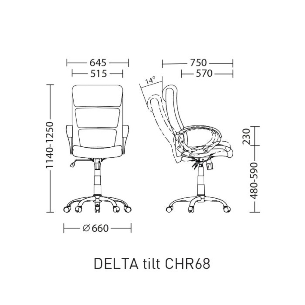 Офисное кресло DELTA Tilt CHR68 Nowy Styl