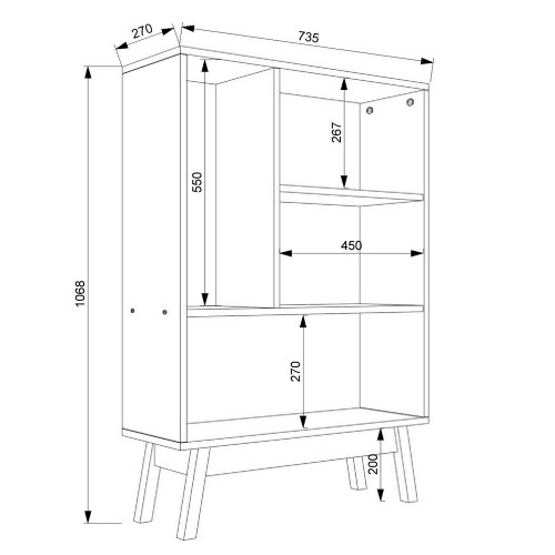 Стеллаж на деревянных ножках W-9 FlashNika