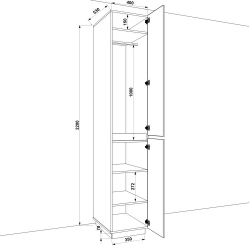Шкаф с зеркалом FlashNika Hold 23d