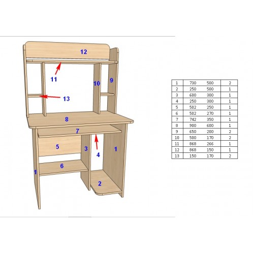 Компьютерный стол FlashNika Микс 6