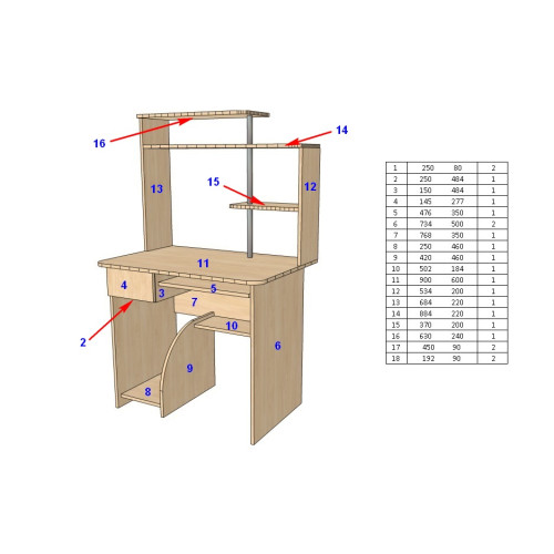 Компьютерный стол FlashNika Микс 33