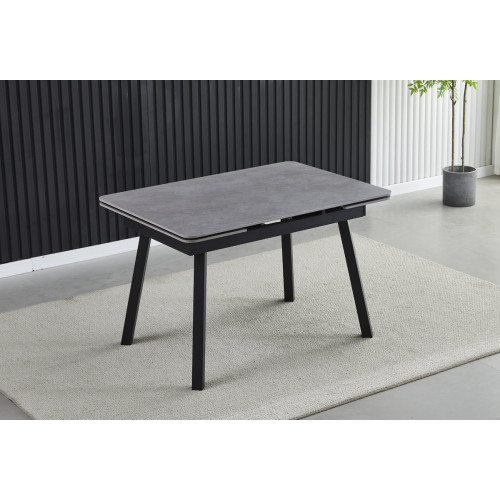Стіл MADRID CERAMIC 120(180)*85 grigio latte matt/чорний каркас