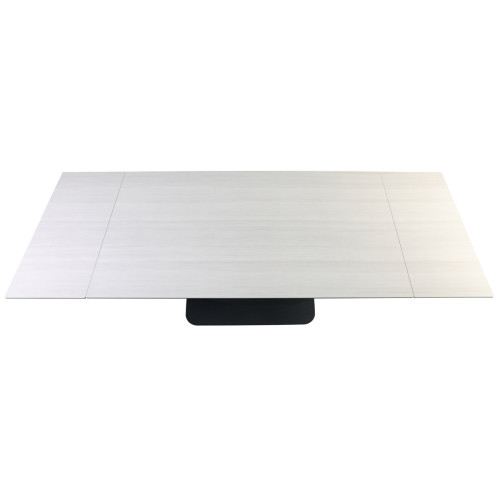 OVIDIO CERAMIC стол 160(240)*90 белый дуб/черный каркас
