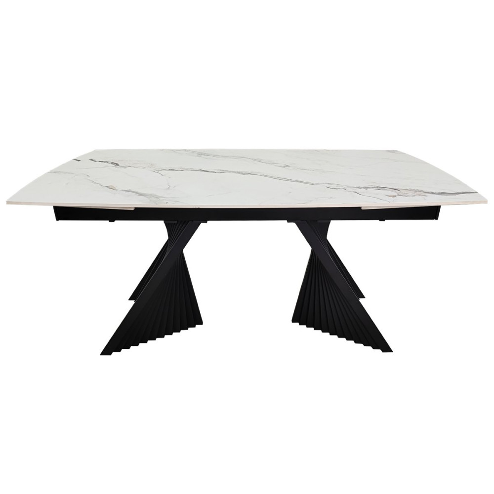 Стіл EDMUND CERAMIC 160(240)*90 білий мат/чорний