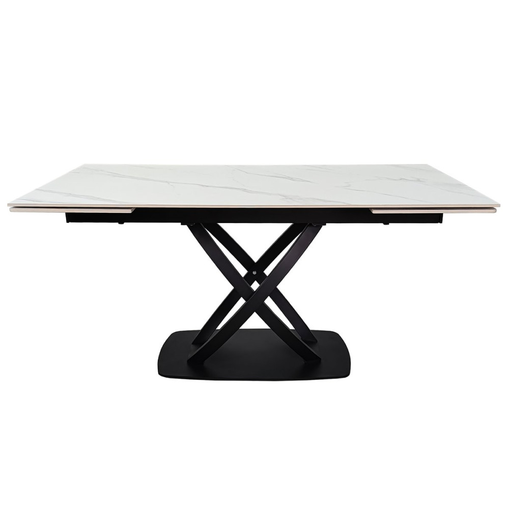 Стіл HILDA CERAMIC 160(240)*90 білий мат/чорний