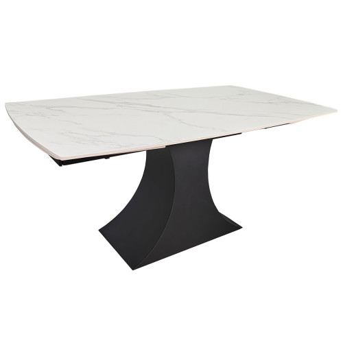 Стіл GILBERT CERAMIC 160(240)*90 білий мат/чорний