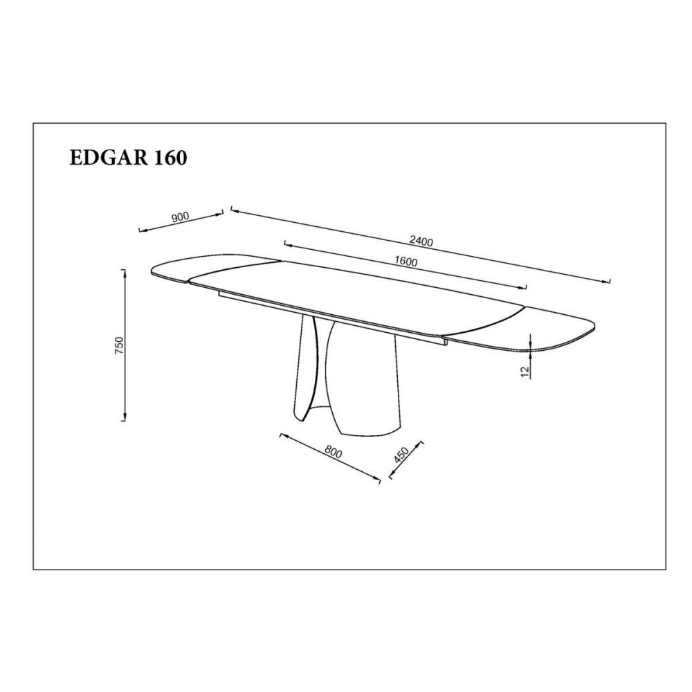 Стіл EDGAR 160(240)*90 бронзовий/коричневий