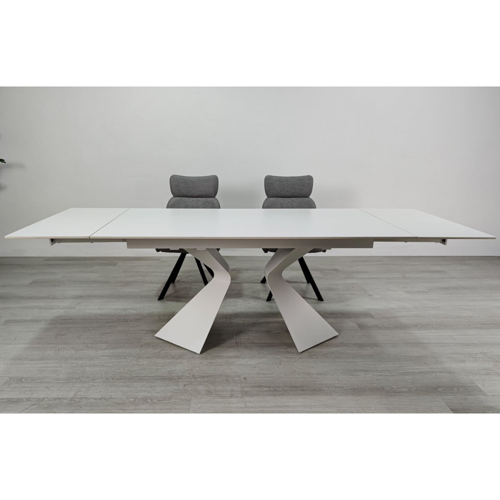 Стіл LAURA CERAMIC 160(240)*90 білий мат/білий