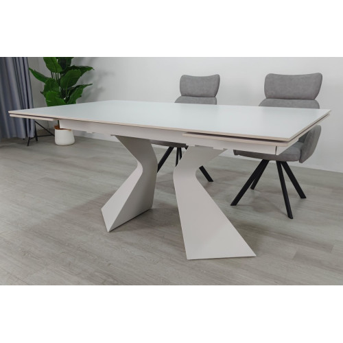Стіл LAURA CERAMIC 160(240)*90 білий мат/білий