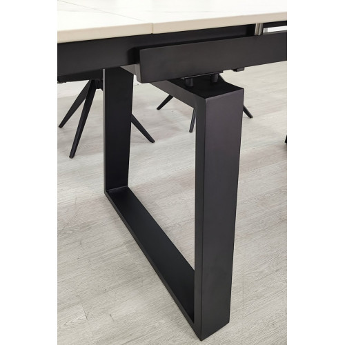 Стіл BERNARD CERAMIC 140(200)*90 білий мат/чорний