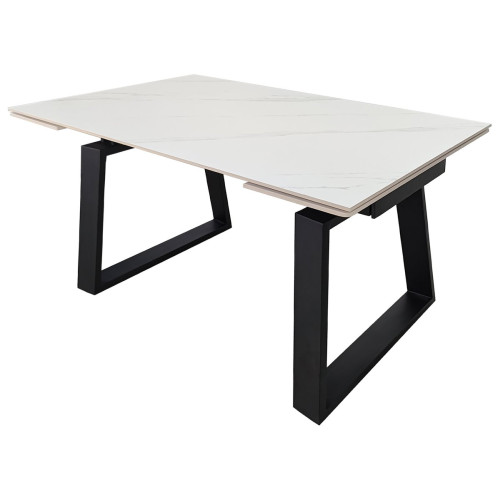 Стіл BERNARD CERAMIC 140(200)*90 білий мат/чорний