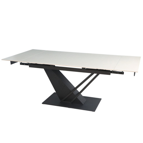 Стіл FERNANDO CERAMIC 140(200)*90 бежевий/чорний