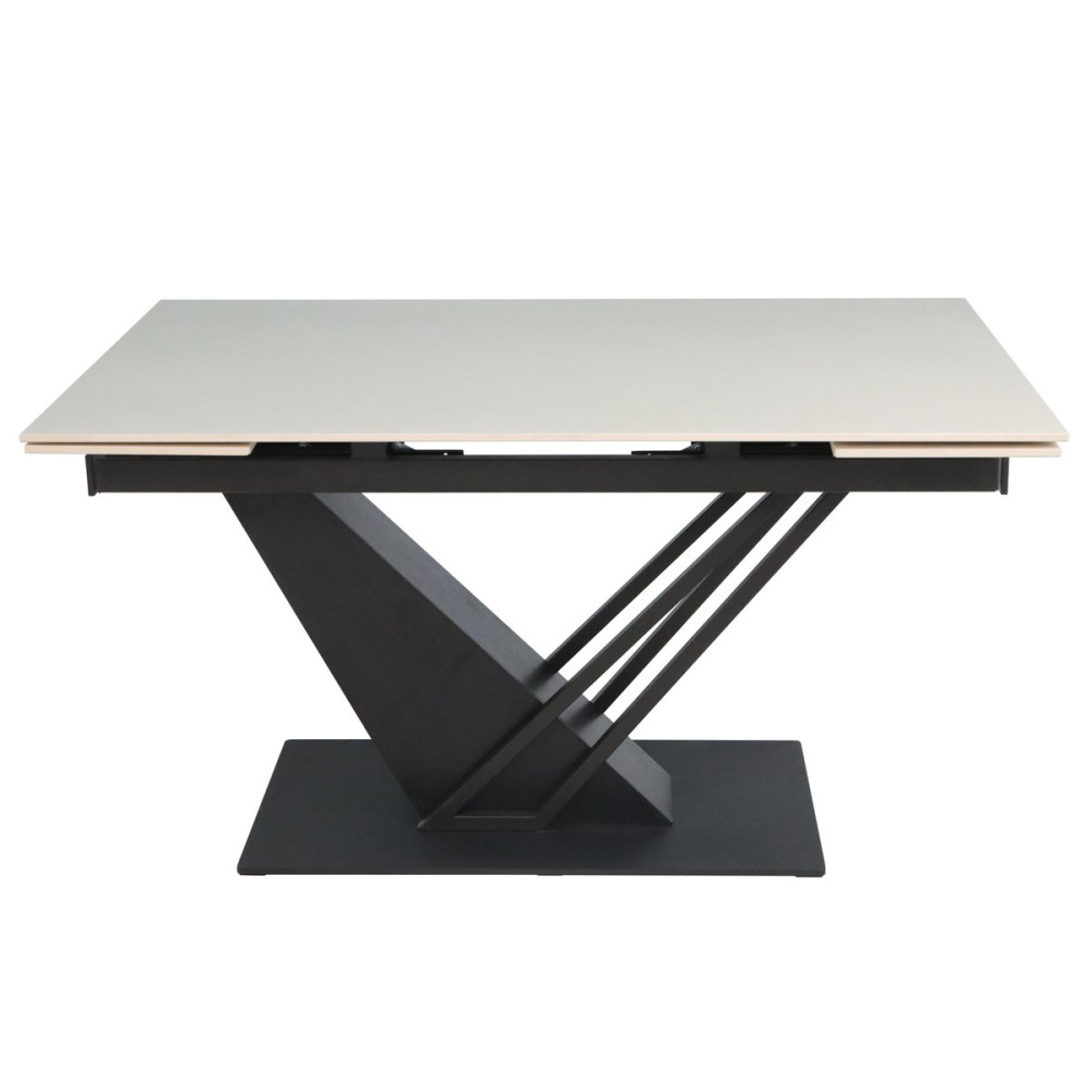 Стіл FERNANDO CERAMIC 140(200)*90 бежевий/чорний