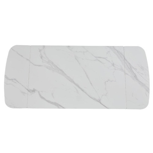 Стіл DUBLIN CERAMIC 120(180)*80 білий глянець/чорний каркас