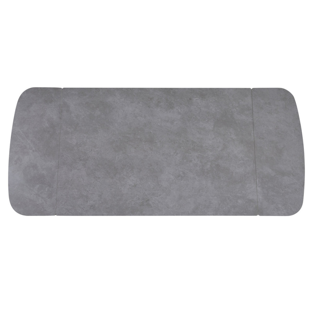 Стіл DUBLIN CERAMIC 120(180)*80 світло-сірий/чорний каркас