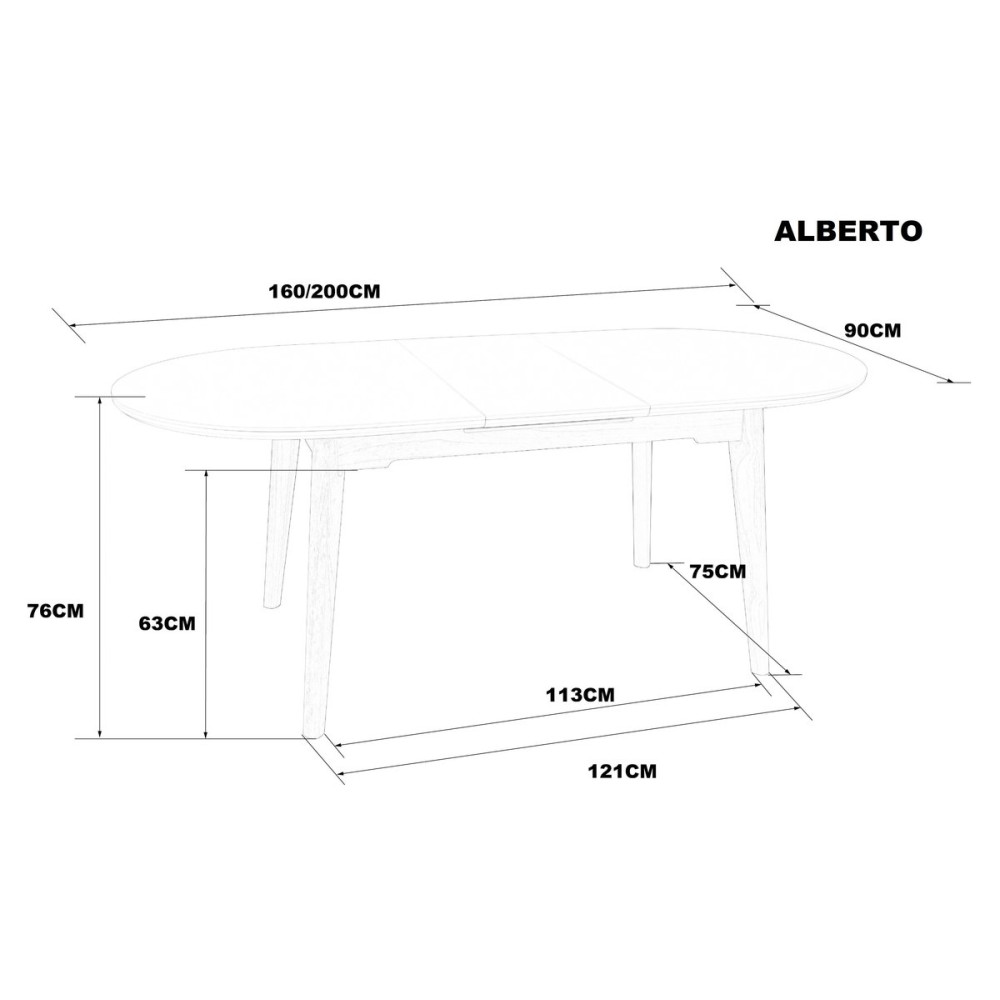 Стіл ALBERTO CERAMIC 160(200)*90 бежевий мат/дерево