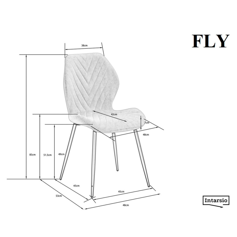 Стілець FLY чорний каркас/капучино