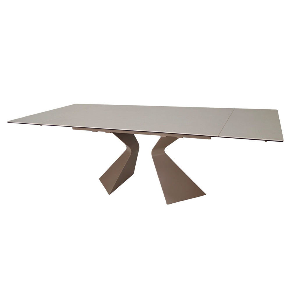 Стіл LAURA CERAMIC 160(240)*90 бежевий мат/бежевий