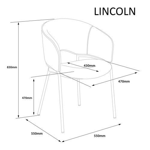 Стілець LINCOLN чорний каркас/беж тк.