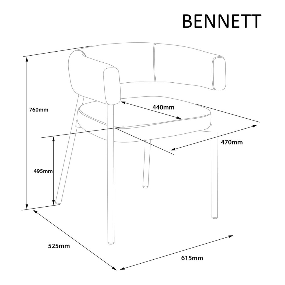 Cтілець BENNETT горіх метал/коричневий тк.