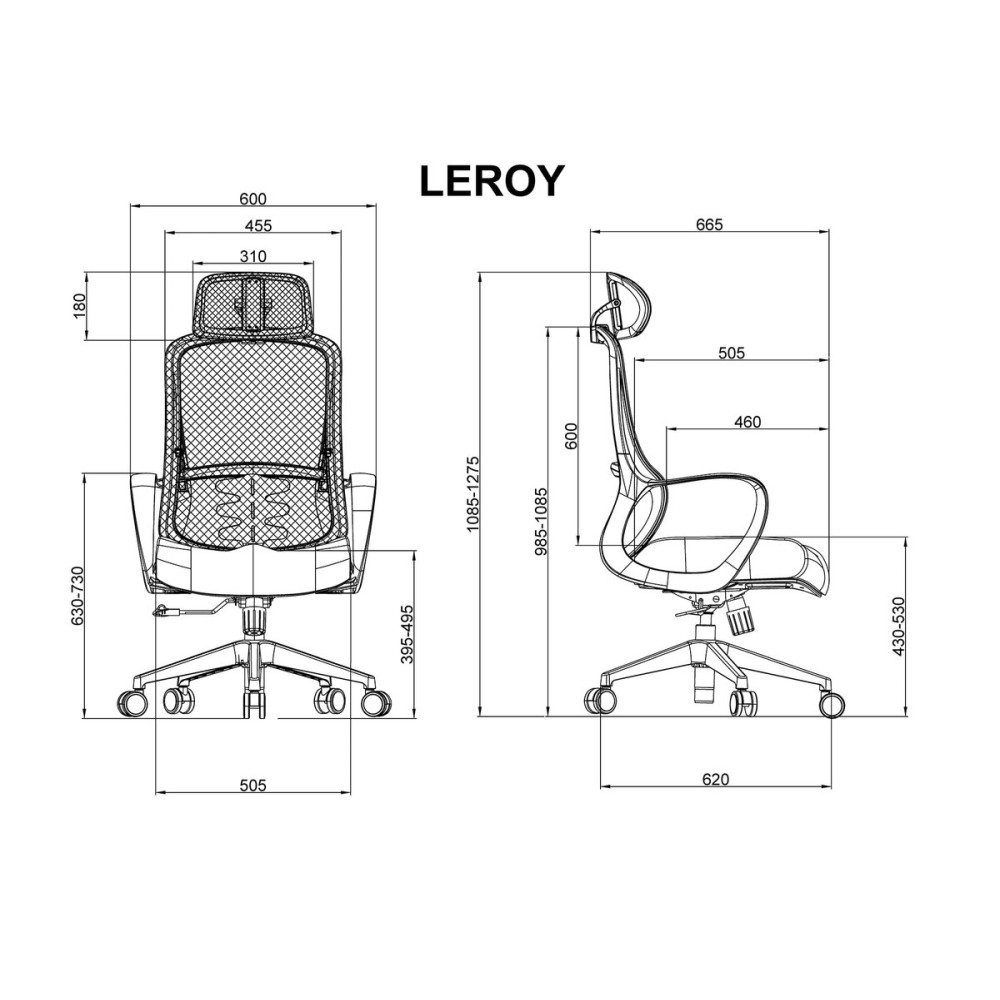 Крісло поворотне LEROY сіра тканина/сірий каркас Крісло поворотне LEROY сіра тканина/сірий каркас