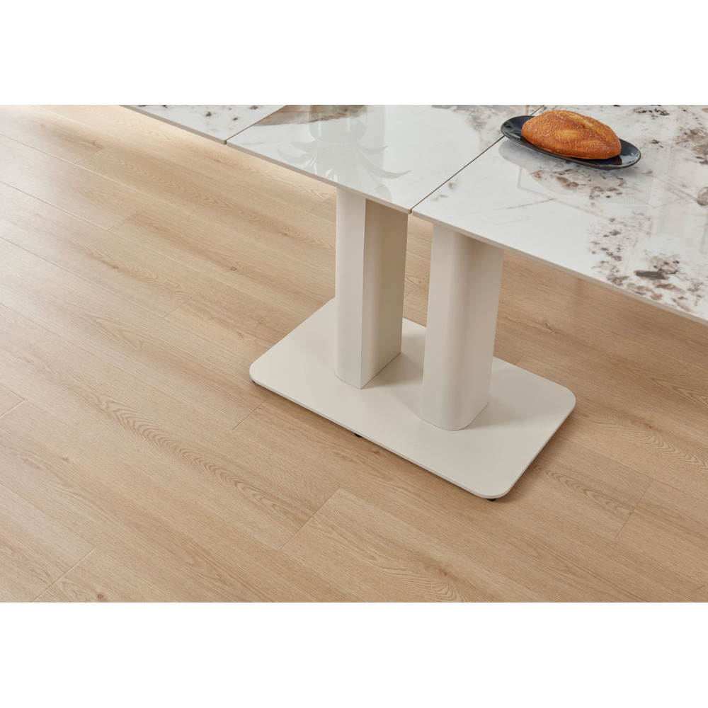 Стіл ROTTERDAM CERAMIC 120(160)*75 білий глянець/кашемір