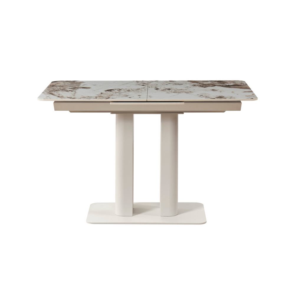 Стіл ROTTERDAM CERAMIC 120(160)*75 білий глянець/кашемір