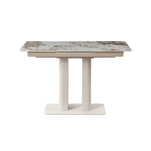 Стіл ROTTERDAM CERAMIC 120(160)*75 білий глянець/кашемір