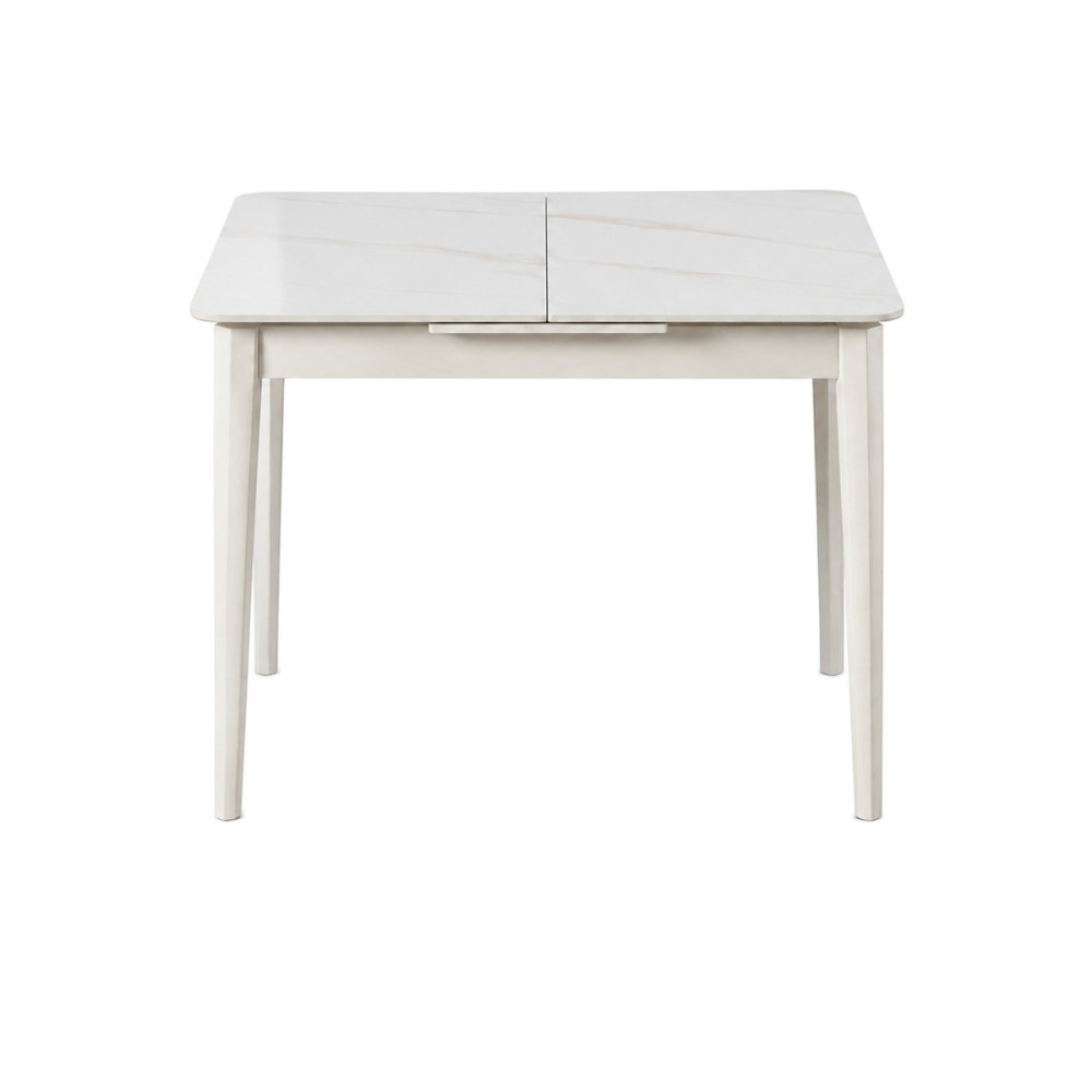 Стіл TALLINN CERAMIC 90(120)*70 білий глянець/кашемір