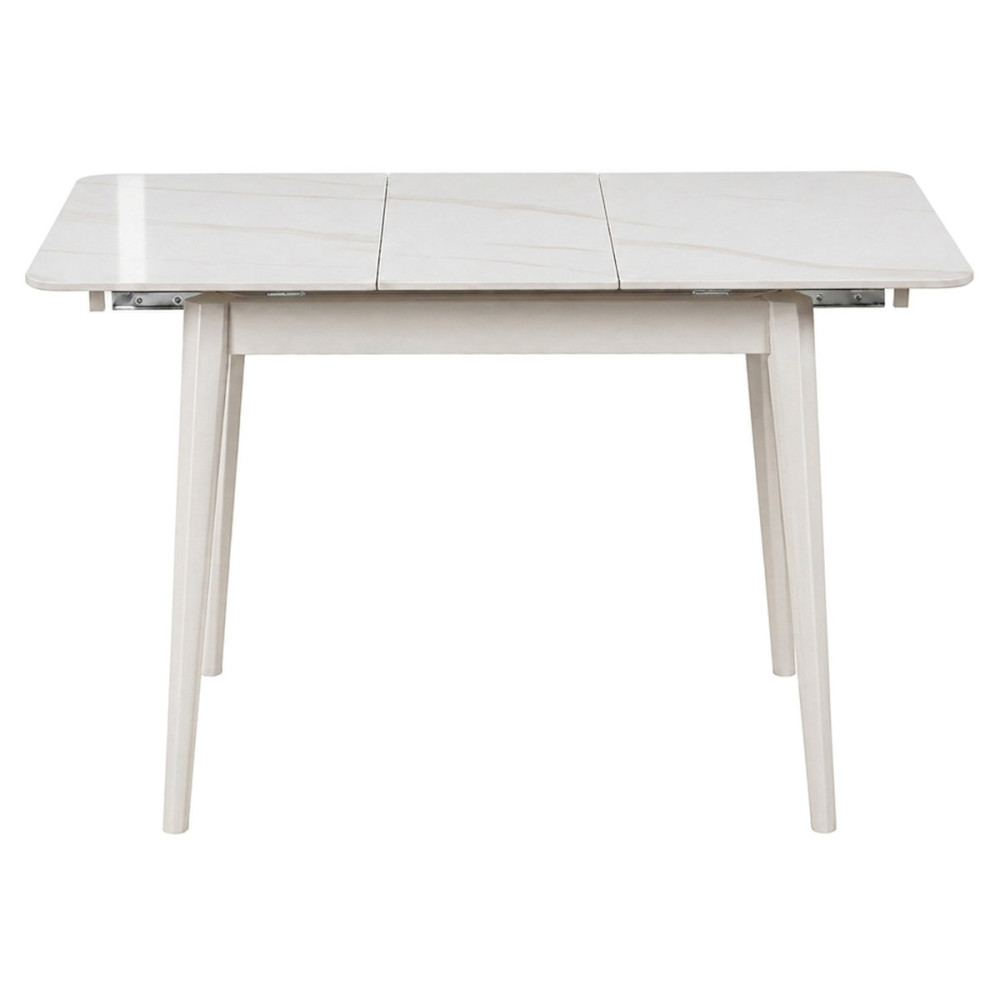 Стіл TALLINN CERAMIC 90(120)*70 білий глянець/кашемір