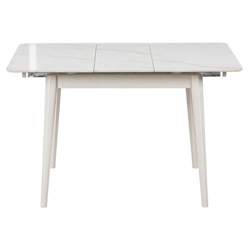 Стіл TALLINN CERAMIC 90(120)*70 білий глянець/кашемір
