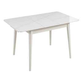 Стіл TALLINN CERAMIC 90(120)*70 білий глянець/кашемір