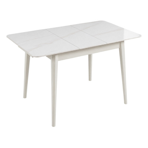 Стіл TALLINN CERAMIC 90(120)*70 білий глянець/кашемір