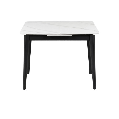 Стіл TALLINN CERAMIC 90(120)*70 білий/чорний каркас