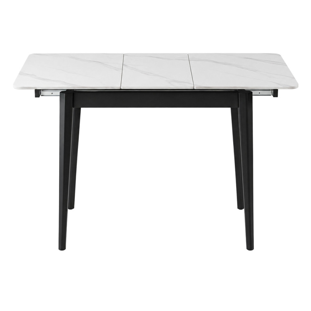 Стіл TALLINN CERAMIC 90(120)*70 білий/чорний каркас