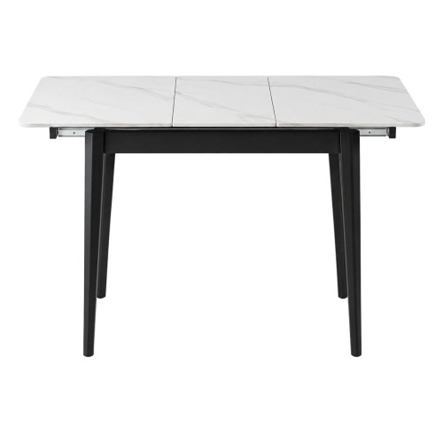 Стіл TALLINN CERAMIC 90(120)*70 білий/чорний каркас