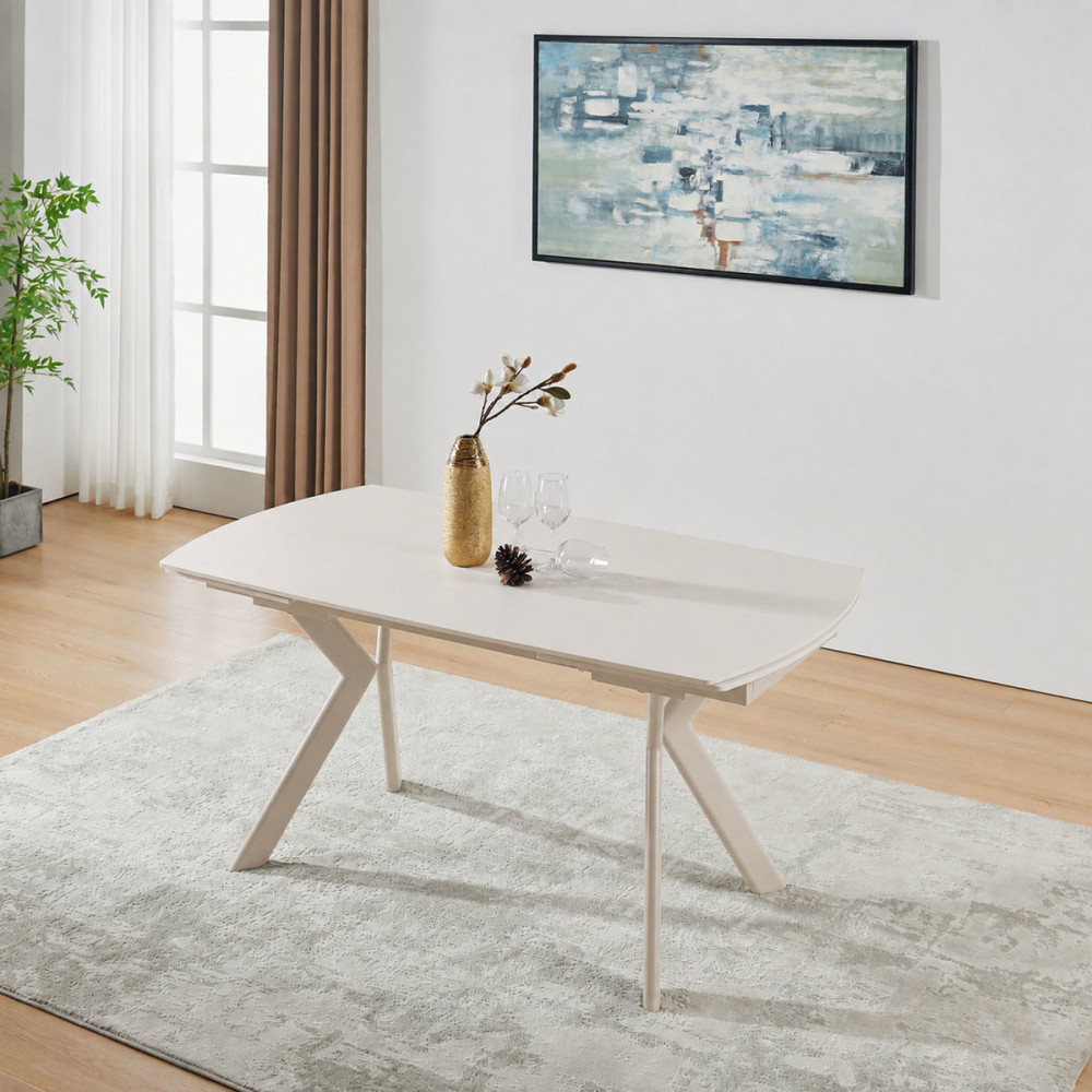 Стіл NOREEN CERAMIC 140(200)*80 білий/кашемір
