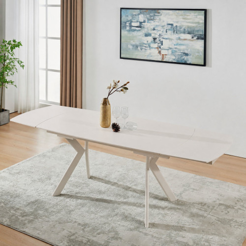 Стіл NOREEN CERAMIC 140(200)*80 білий/кашемір