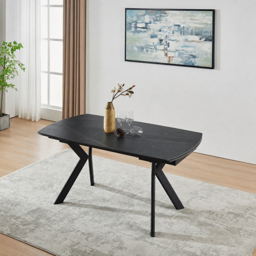 Стіл NOREEN CERAMIC 140(200)*80 чорний/чорний