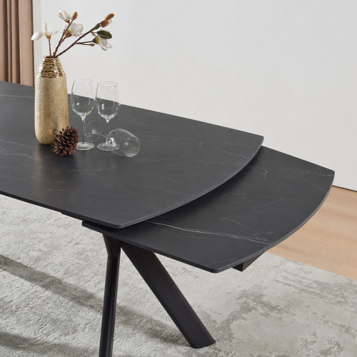 Стіл NOREEN CERAMIC 140(200)*80 чорний/чорний
