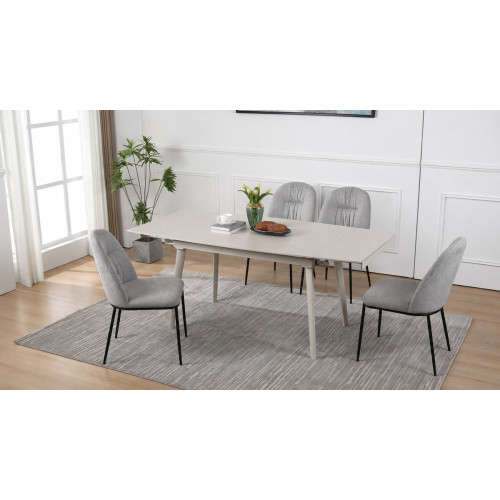 Стіл LORIAN CERAMIC 120(180)*80 білий/кашемір