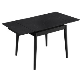 Стіл AVENTO CERAMIC 80(130)*80 чорний/чорний