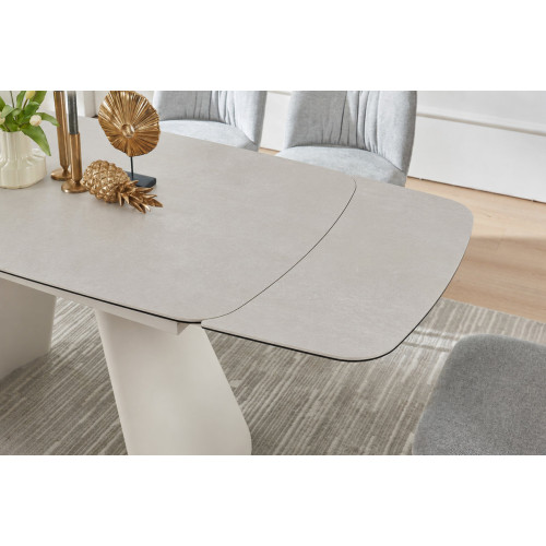 Стіл BROOKLYN CERAMIC 140(200)*80 сірий мат/кашемір