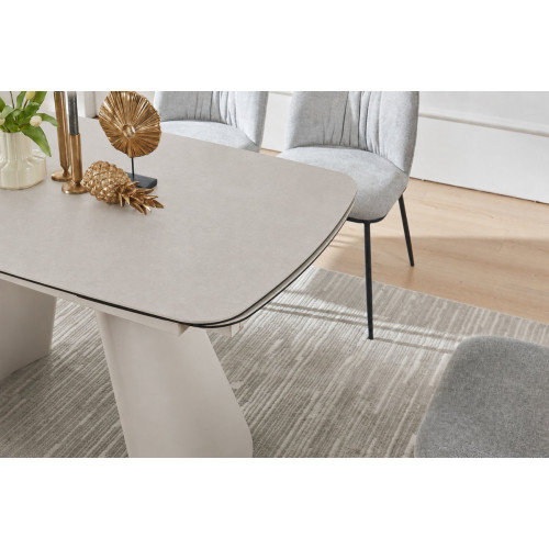 Стіл BROOKLYN CERAMIC 140(200)*80 сірий мат/кашемір