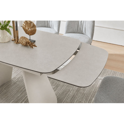 Стіл BROOKLYN CERAMIC 140(200)*80 сірий мат/кашемір