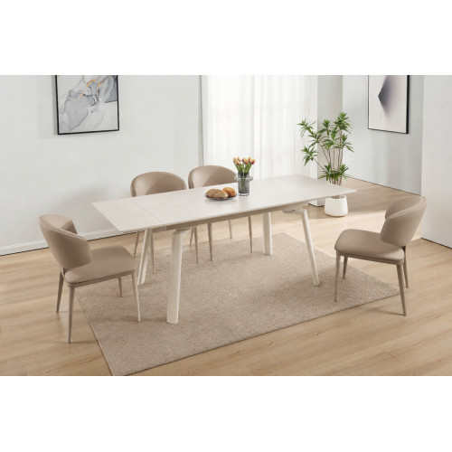 Стіл BELFORD CERAMIC 140(200)*80 білий/кашемір