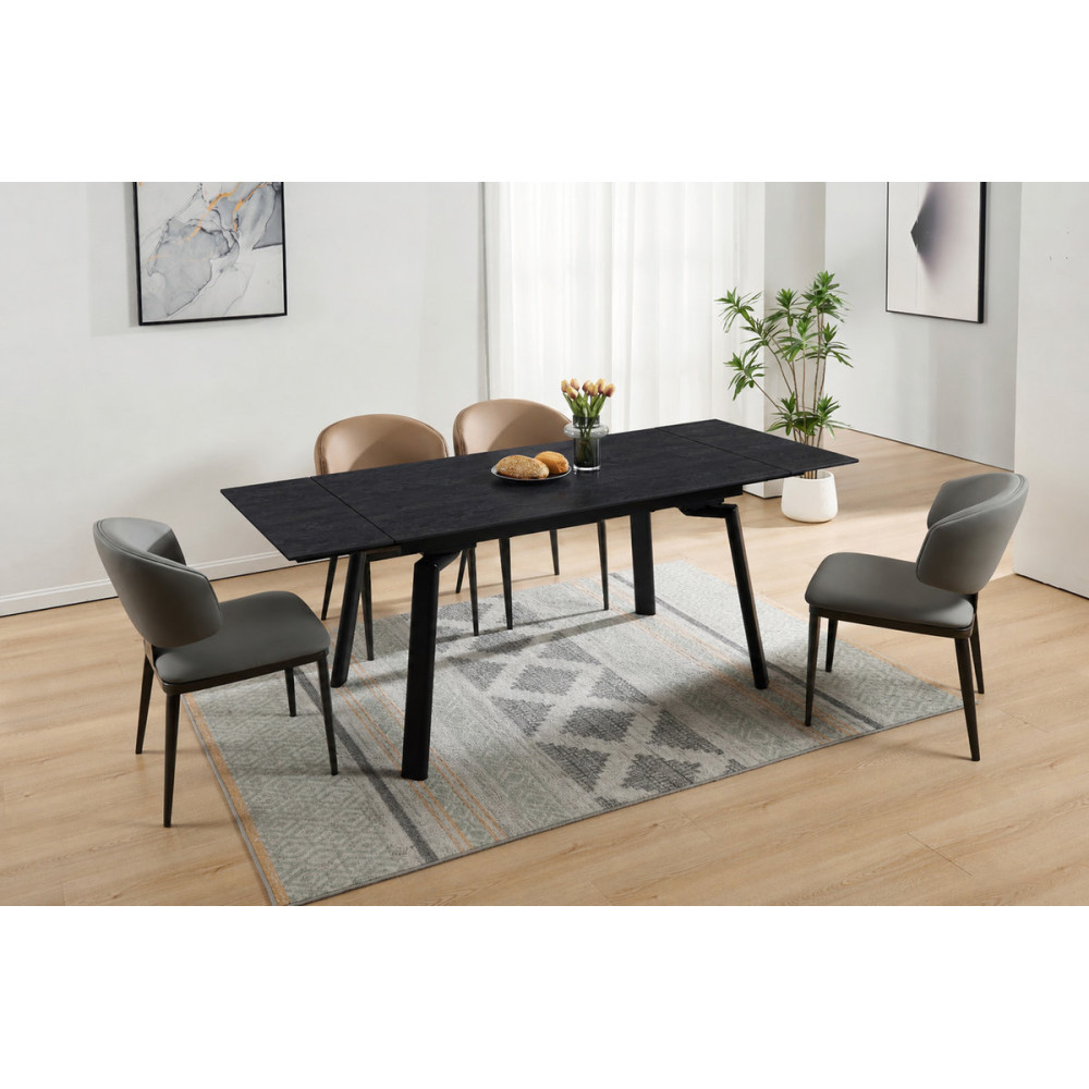 Стіл BELFORD CERAMIC 140(200)*80 чорний горіх/чорний