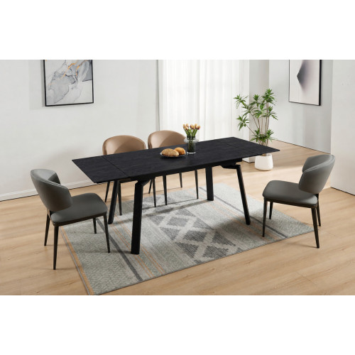 Стіл BELFORD CERAMIC 140(200)*80 чорний горіх/чорний